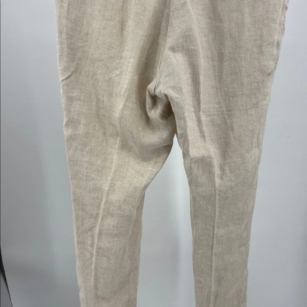 Ballin Relax Men's Cream 100% Linen Dress Pants 38 neutral office summer casual